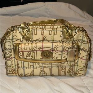 Gold Coach Shoulder Bag